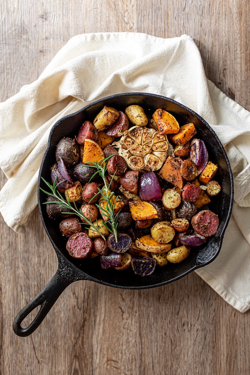 Steak and Sweet Potato Skillet with Peppers - The Roasted Root